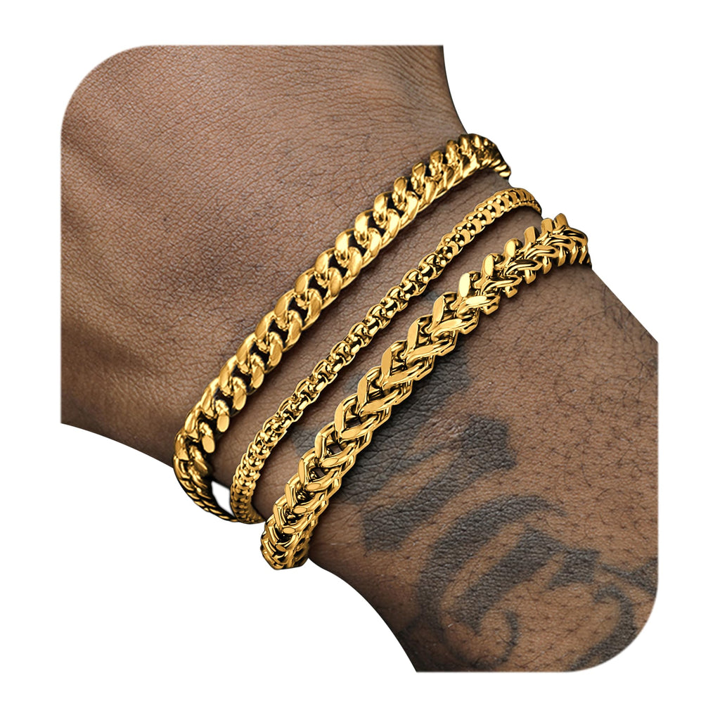 DAYANEY Mens Bracelet Silver and Gold Bracelet for Men Rakhi for Brother