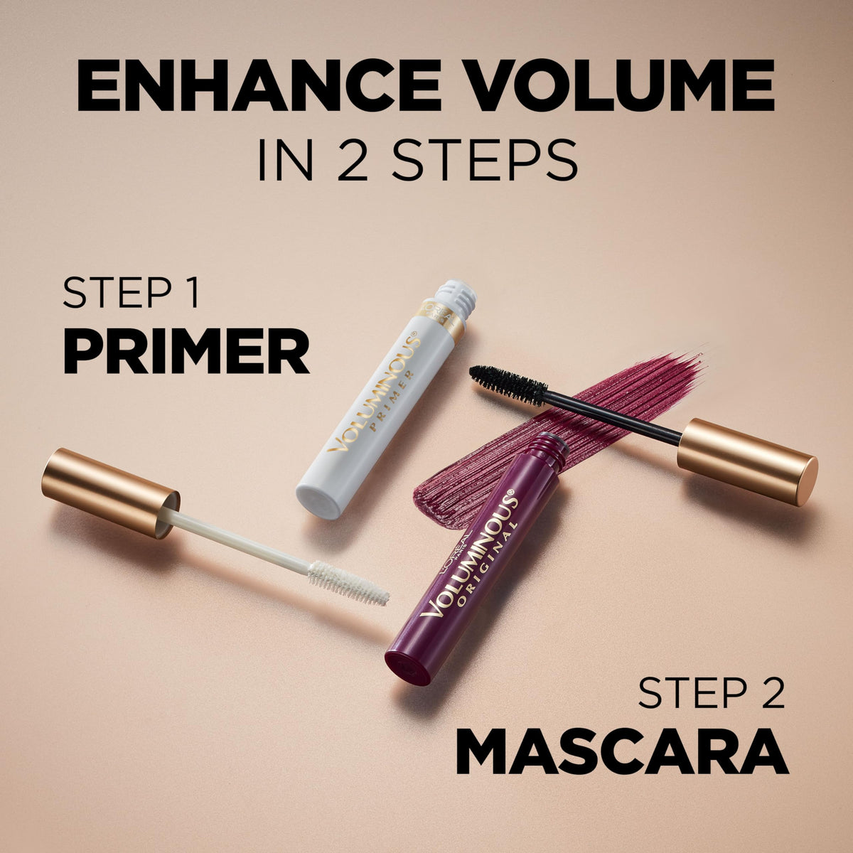 L’Oreal Paris Original Voluminous Mascara, Building Mascara Volume and Length Formula, Washable, Blackest Black, 0.26 Fl Oz., 1 Count