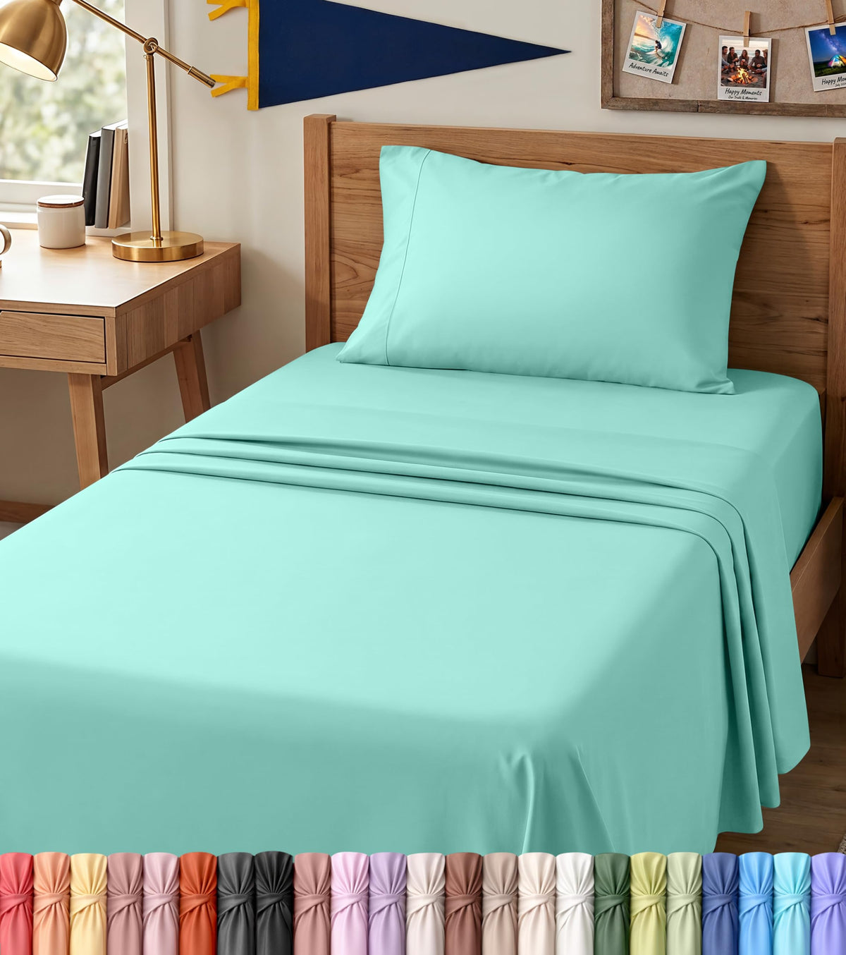 Queen Sheets Set, 4 Pieces 16" Deep Pocket Hotel Luxury Bed Sheets, Grey | Extra Soft Bedsheet Set, Comfy & Breathable Cooling Sheets, Wrinkle & Fade Resistant, Fitted Sheet, Flat Sheet, 2 Pillowcases