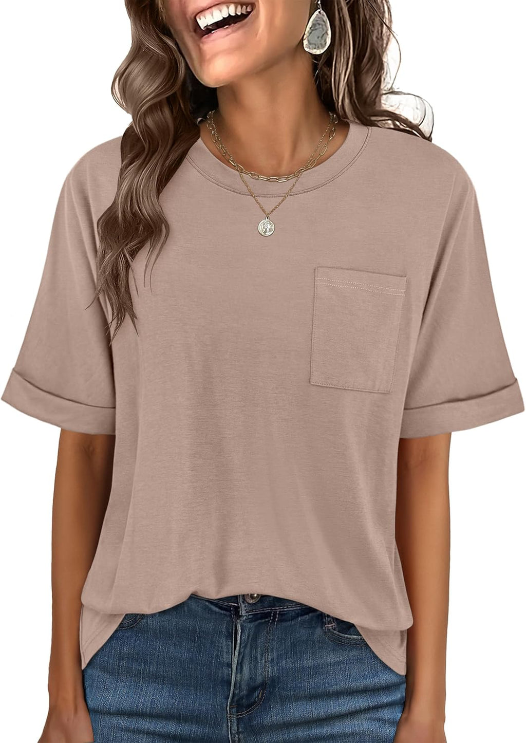 ANRABESS Womens Tops Short Sleeve Oversized T Shirts