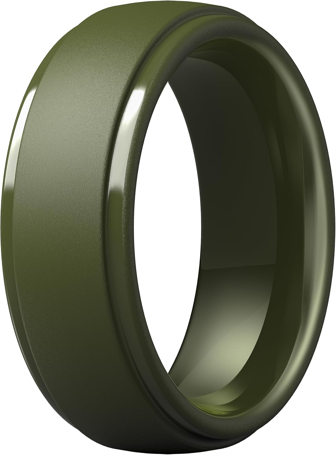 ThunderFit Silicone Rings for Men, Step Edge Rubber Wedding Bands 10mm Wide