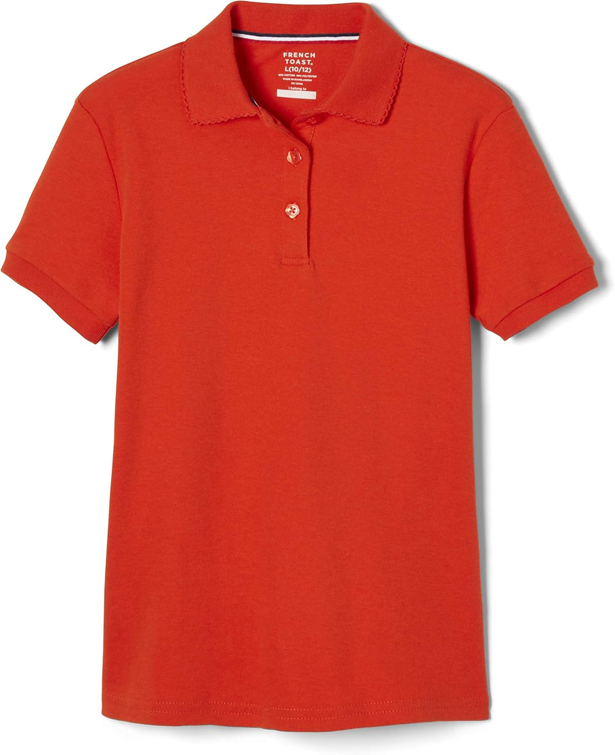 French Toast Girls' Short Sleeve Picot Collar Polo School Uniform Shirt (Standard and Plus)