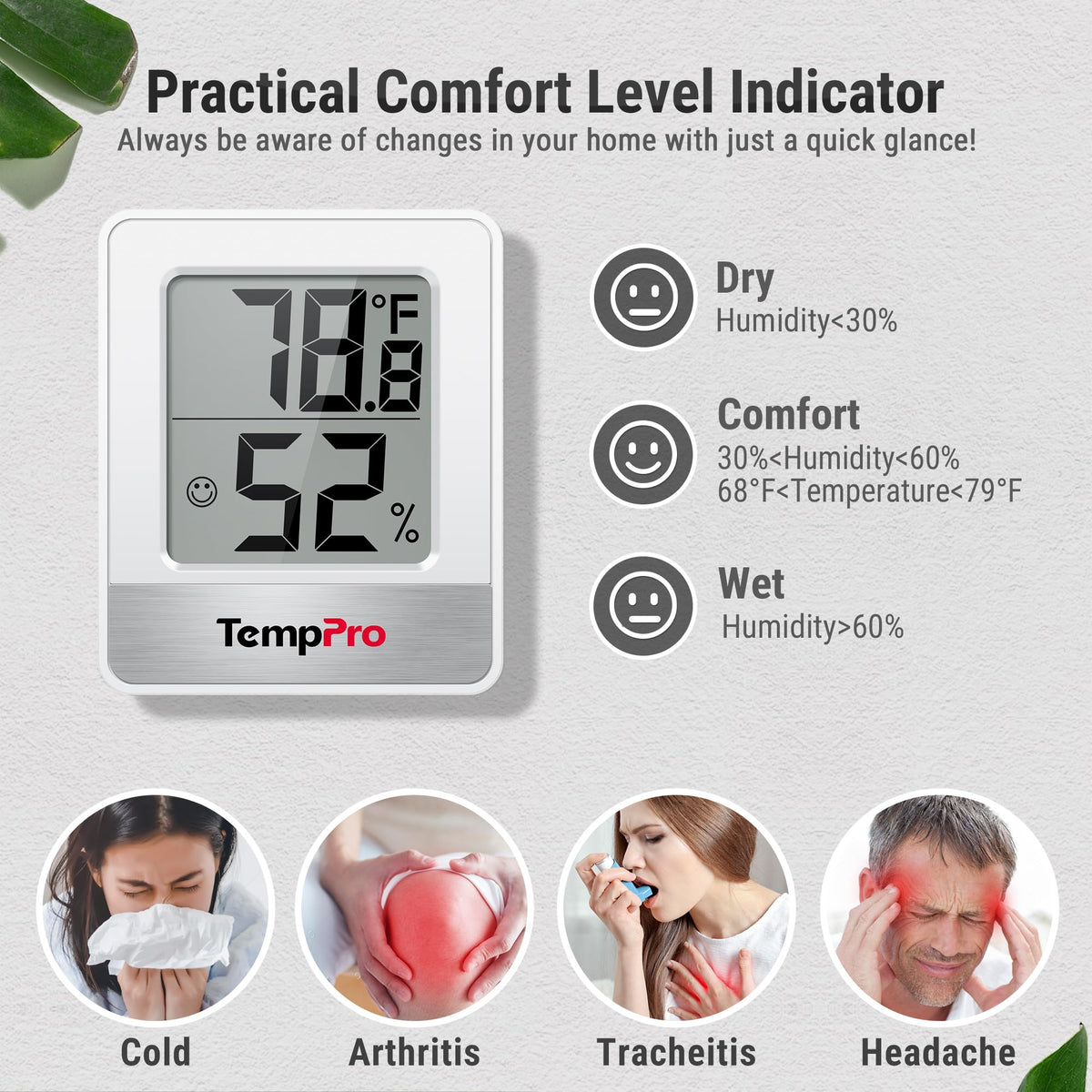 TempPro TempAir Digital Hygrometer Indoor Thermometer