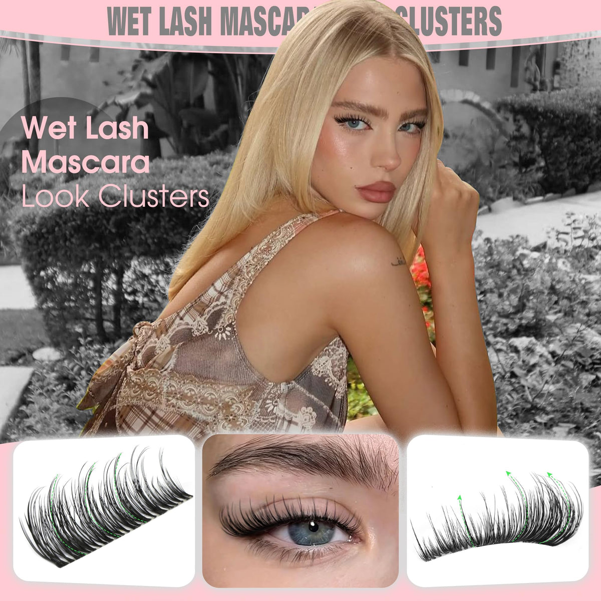 Goddvenus Lash Clusters Kit Wispy Eyelash Clusters Lashes Natural DIY Lash Extension Kit 10-16mm Cluster Eyelash Extensions Kit 300pcs C Curl Individual Lashes Cluster Eyelash (No Tweezers)