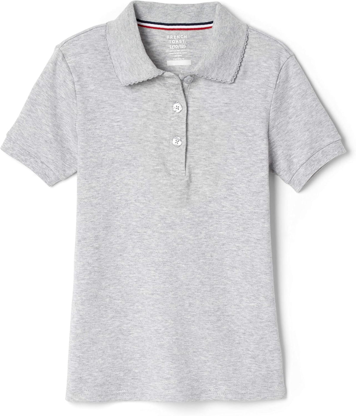 French Toast Girls' Short Sleeve Picot Collar Polo School Uniform Shirt (Standard and Plus)