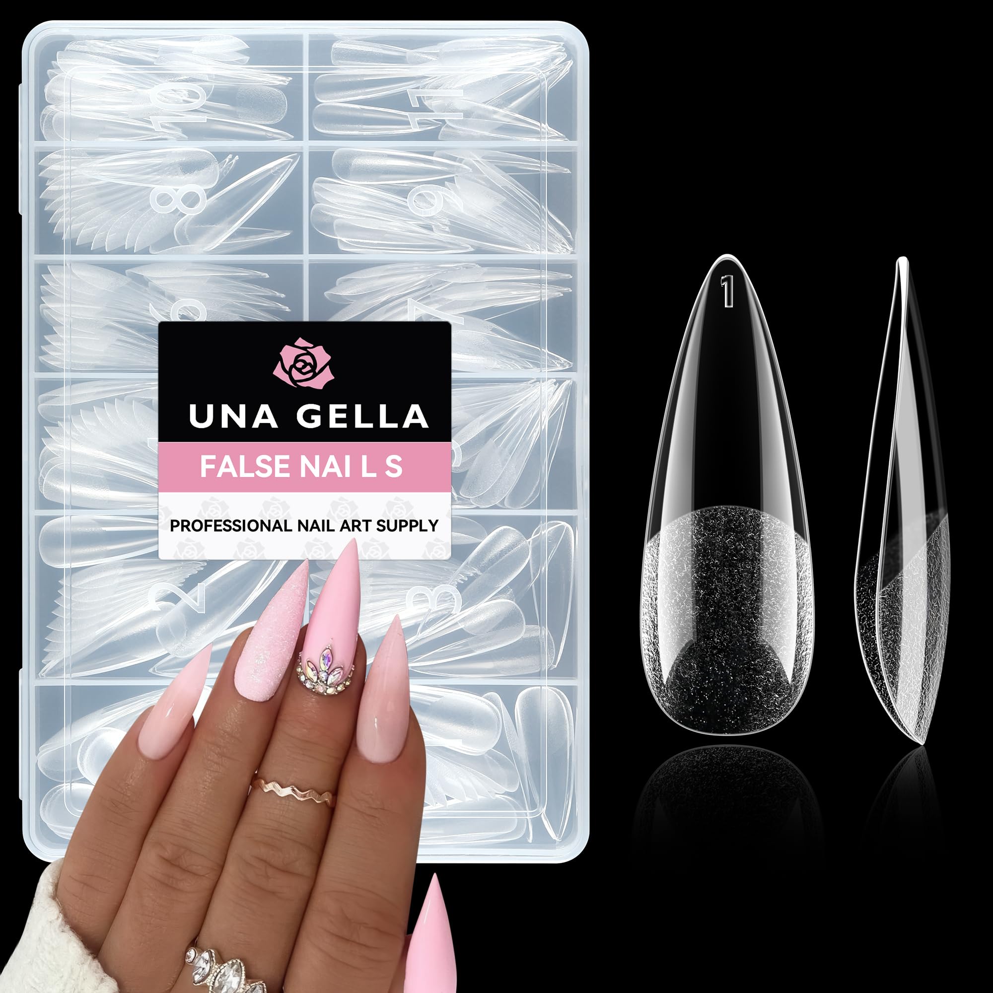 UNA GELLA Toe Nail Tips Square Full Cover 216Pcs Squoval Double Matte | Square Oval Soft Gel Toe Nail Press Ons Clear Pre-shape Acrylic Fake Toenails Extensions DIY Home Salon for Women, 15 Sizes