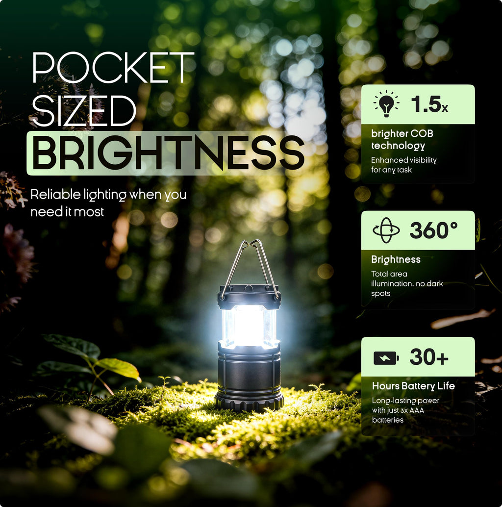 MalloMe Camping Lights LED Lantern Flashlights, Battery Operated Lamp Tent Lanterns for Power Outages, Camping Essentials Outdoor,Home,Emergency Gear, Hurricane Survival (3 AAA batteries not included)