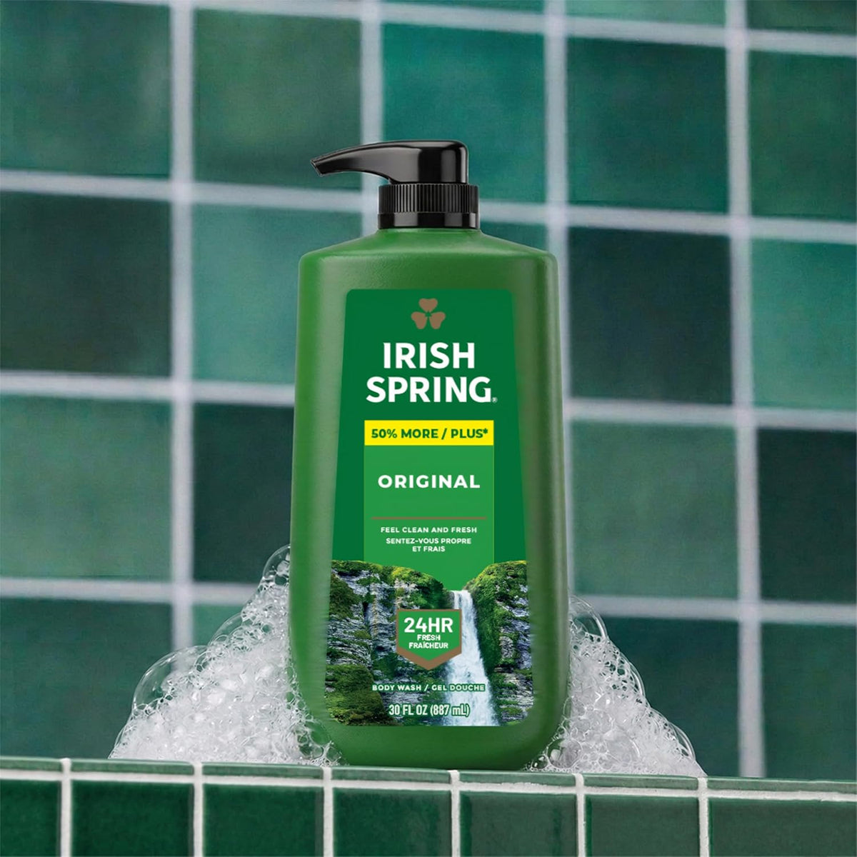Irish Spring Body Wash for Men, Original Scent, 887 mL | Face and Body Wash, Men’s Body Wash, Paraben-Free, Moisturizing, Retains Skin's Natural Moisture, Grooming
