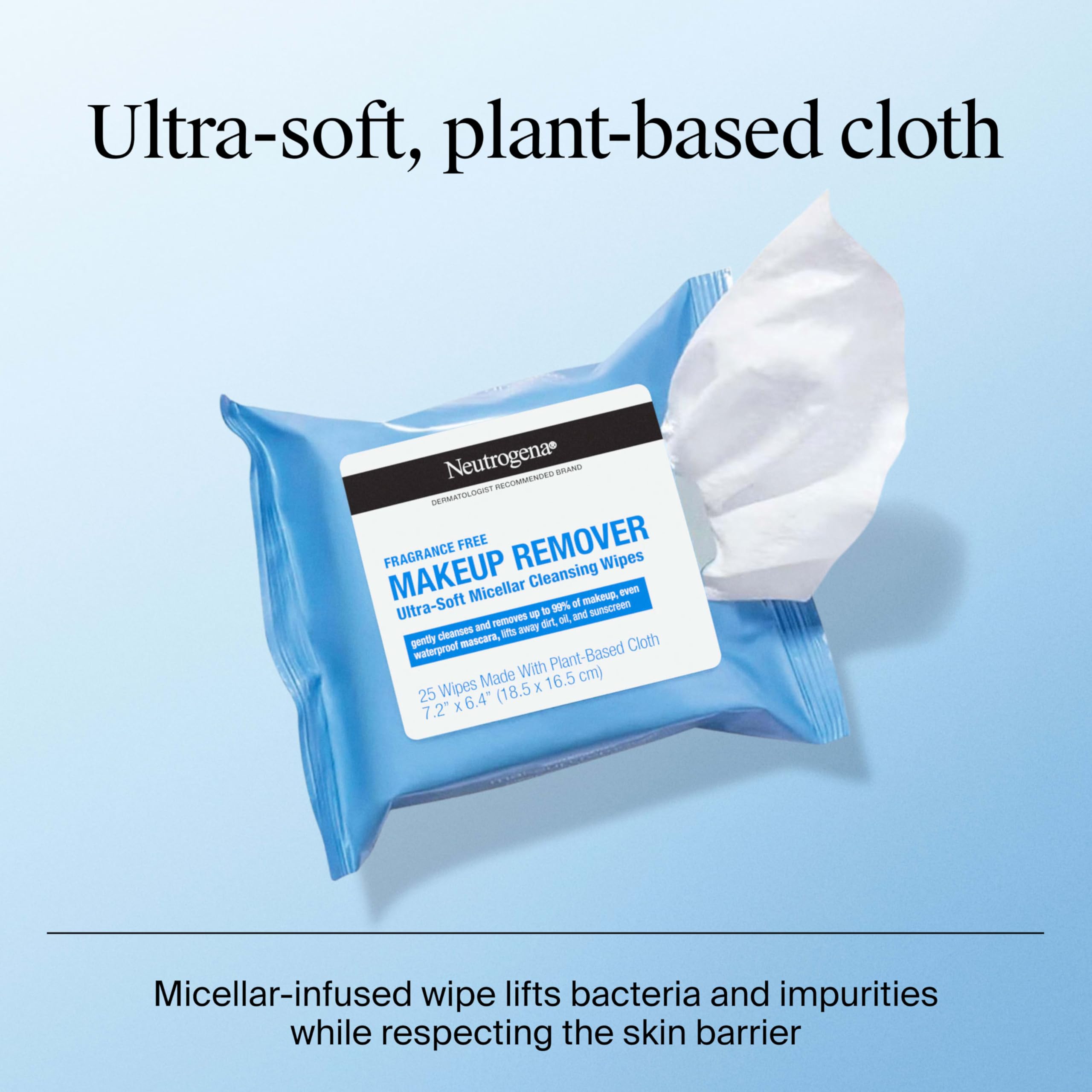 Neutrogena Makeup Remover Towelettes, Daily Single Face Towelettes, 20 Ct | Makeup Remover, Makeup Removing Cleansing Wipes, Suitable for Dirt & Oil Removal, Alcohol-Free