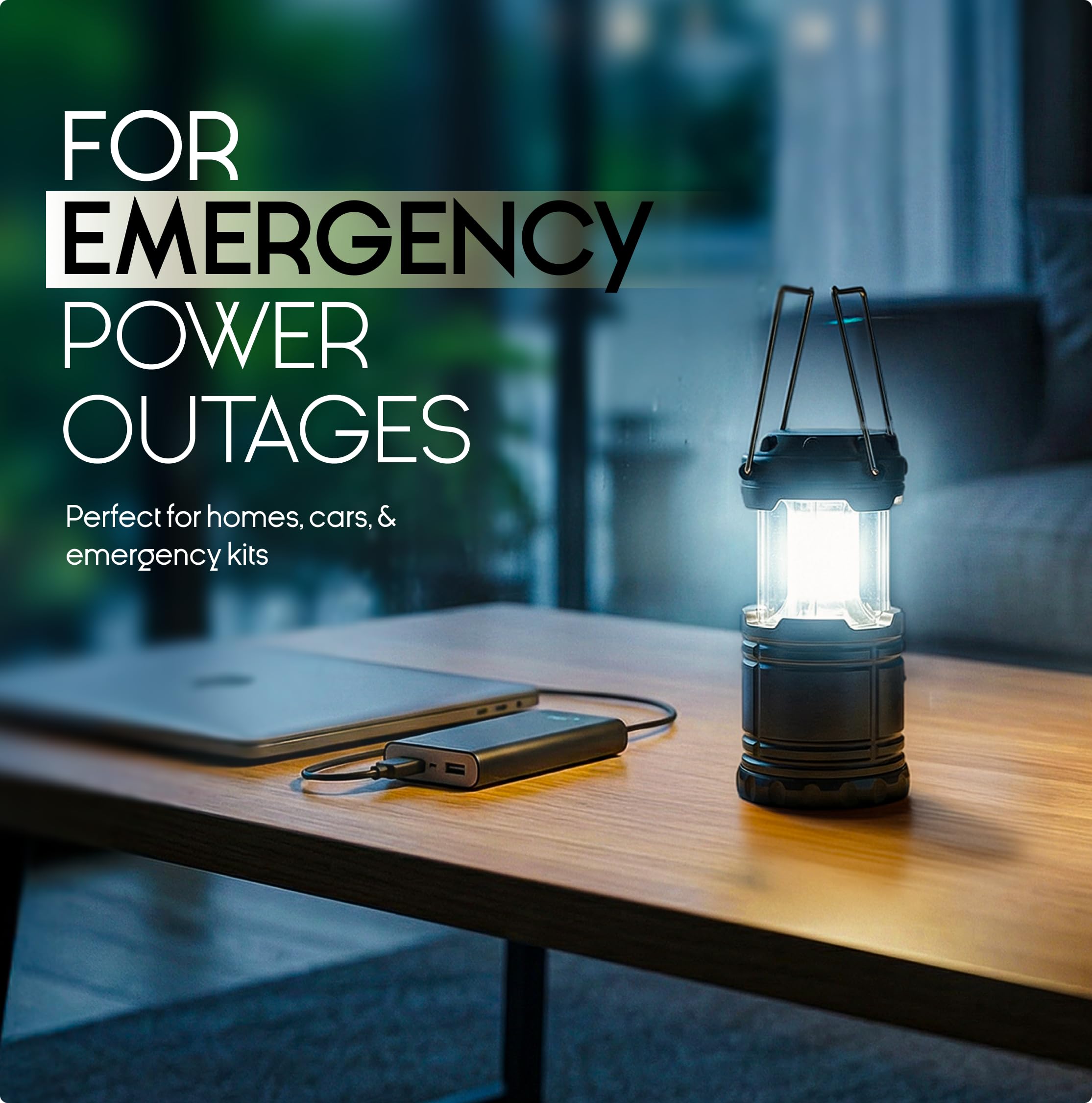 MalloMe Camping Lights LED Lantern Flashlights, Battery Operated Lamp Tent Lanterns for Power Outages, Camping Essentials Outdoor,Home,Emergency Gear, Hurricane Survival (3 AAA batteries not included)