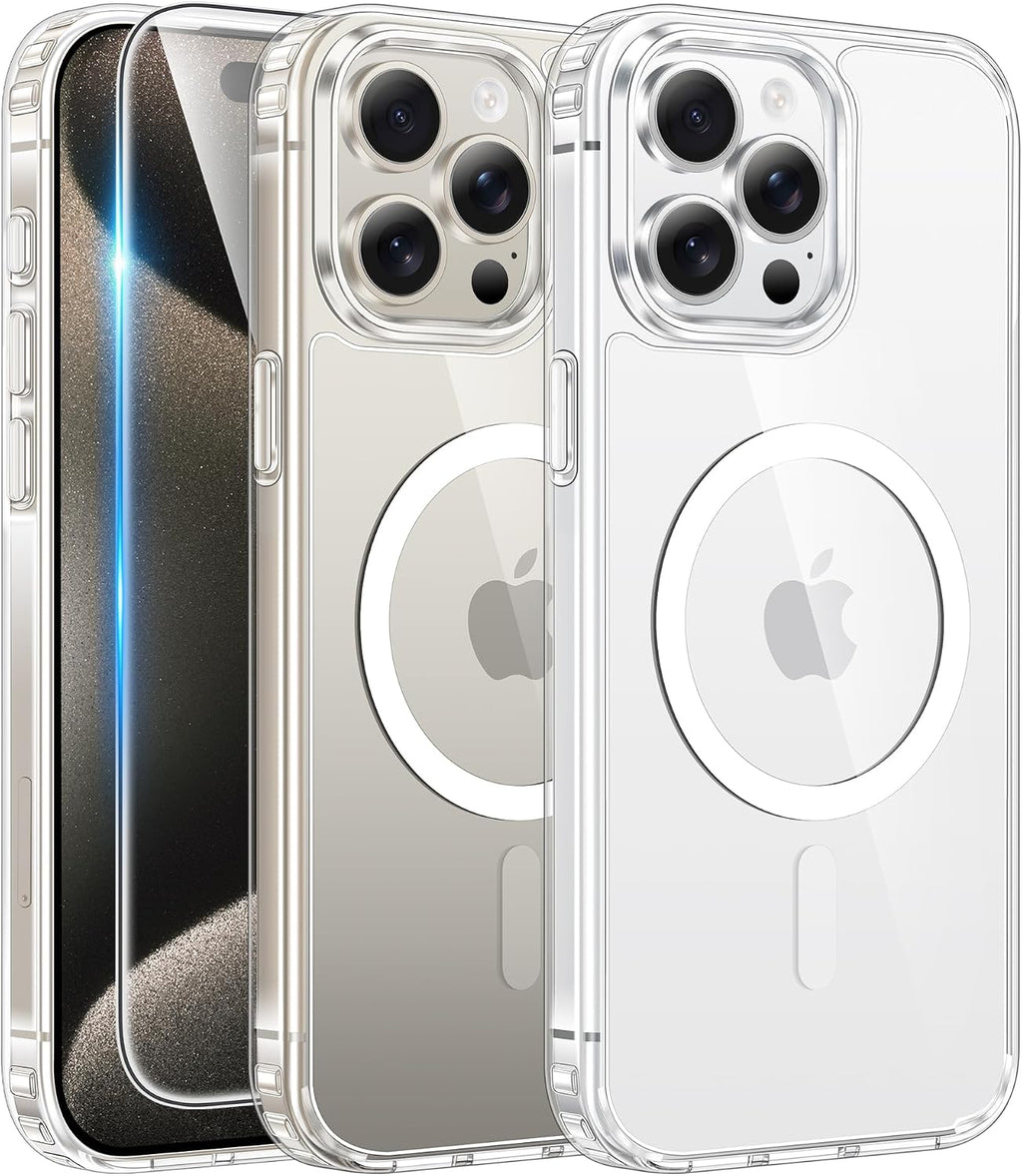 FNTCASE for iPhone 15/14/13 Case Compatible with Magsafe Clear Phonecase