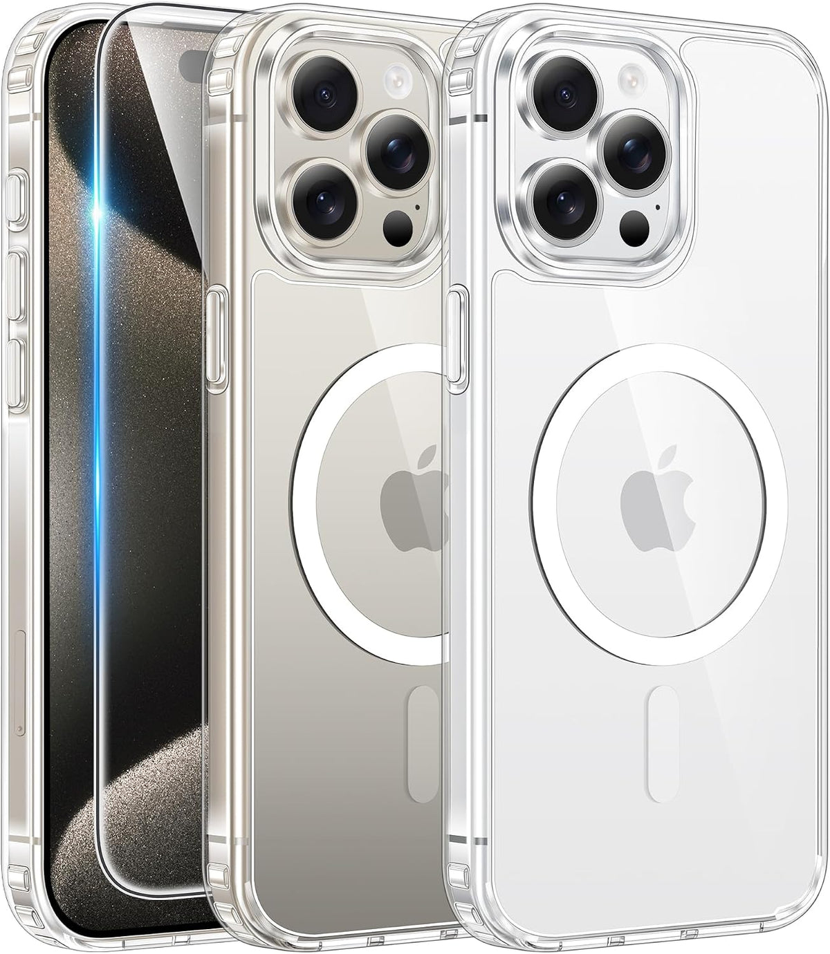 FNTCASE for iPhone 15/14/13 Case Compatible with Magsafe Clear Phonecase