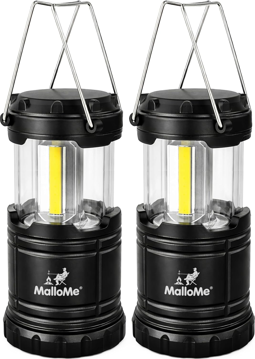 MalloMe Camping Lights LED Lantern Flashlights, Battery Operated Lamp Tent Lanterns for Power Outages, Camping Essentials Outdoor,Home,Emergency Gear, Hurricane Survival (3 AAA batteries not included)