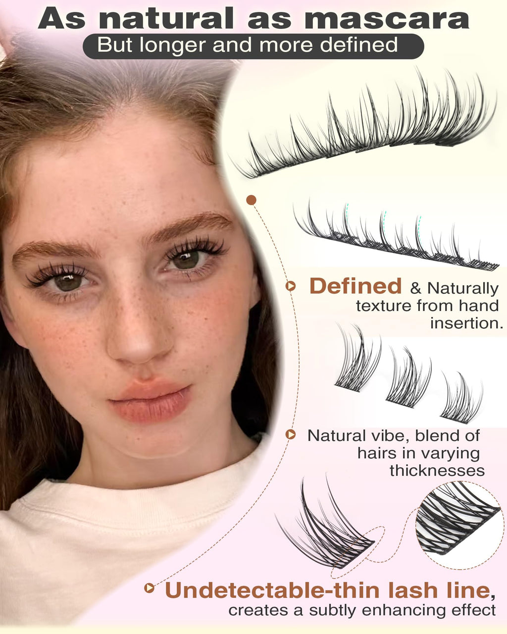 Goddvenus Lash Clusters Kit Wispy Eyelash Clusters Lashes Natural DIY Lash Extension Kit 10-16mm Cluster Eyelash Extensions Kit 300pcs C Curl Individual Lashes Cluster Eyelash (No Tweezers)