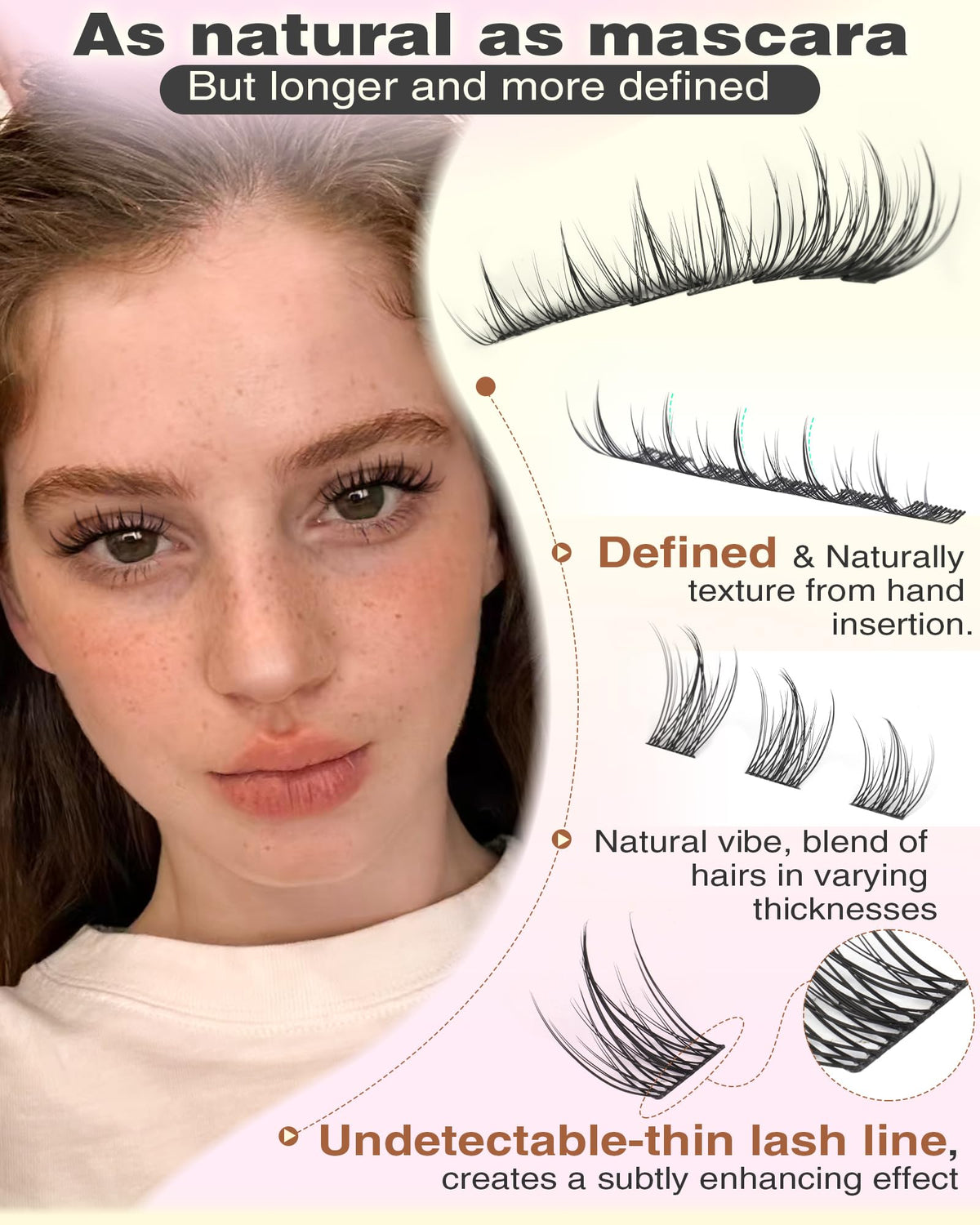 Goddvenus Lash Clusters Kit Wispy Eyelash Clusters Lashes Natural DIY Lash Extension Kit 10-16mm Cluster Eyelash Extensions Kit 300pcs C Curl Individual Lashes Cluster Eyelash (No Tweezers)