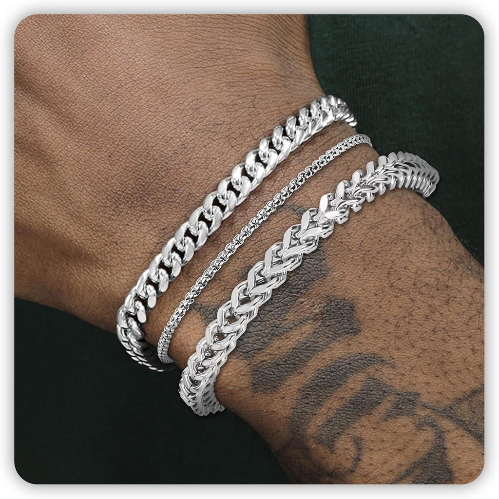 DAYANEY Mens Bracelet Silver and Gold Bracelet for Men Rakhi for Brother