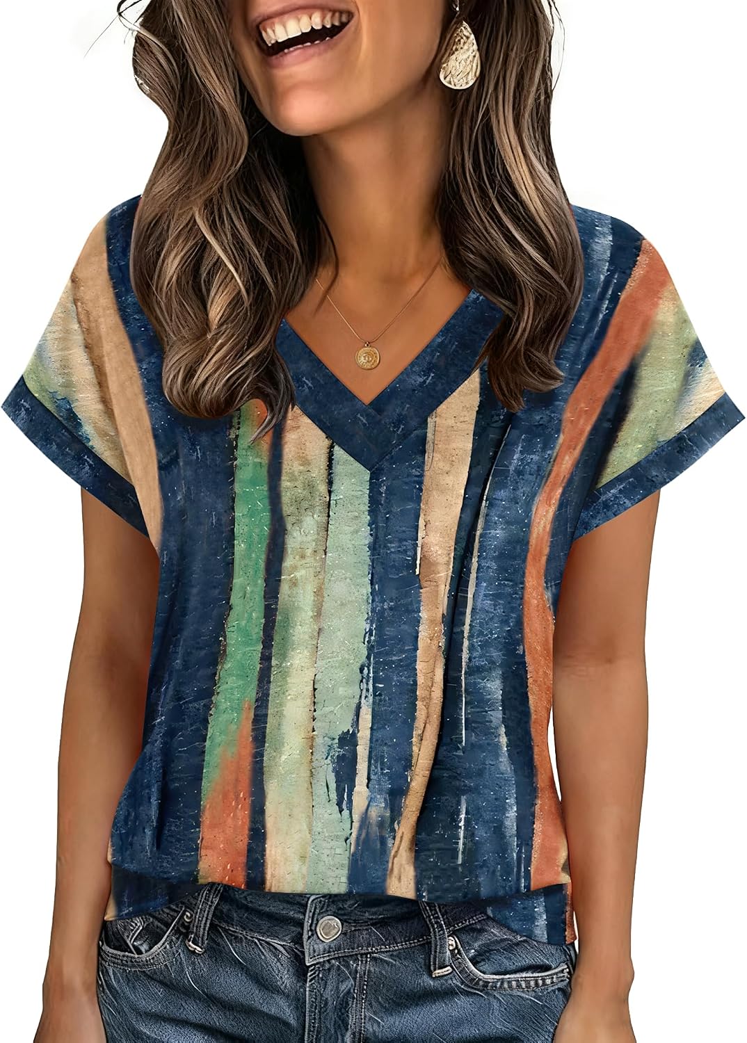 Zeagoo Womens Summer Tops Rolled Short Sleeve Shirts Dressy Casual Blouses