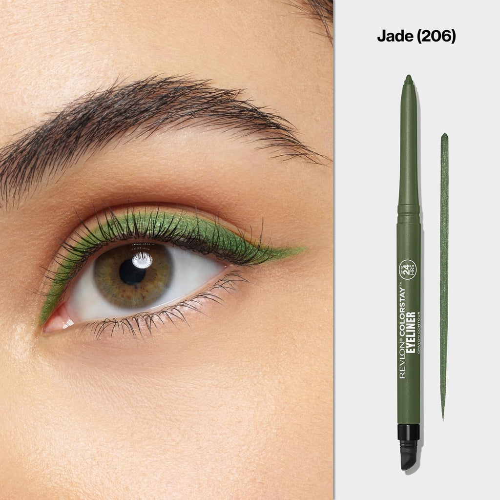 Revlon ColorStay Pencil Waterproof Eyeliner, 201 Black, 2 pack | Waterproof pencil eyeliner with built-in sharpener. Smudge-proof, long-lasting, intense matte color.