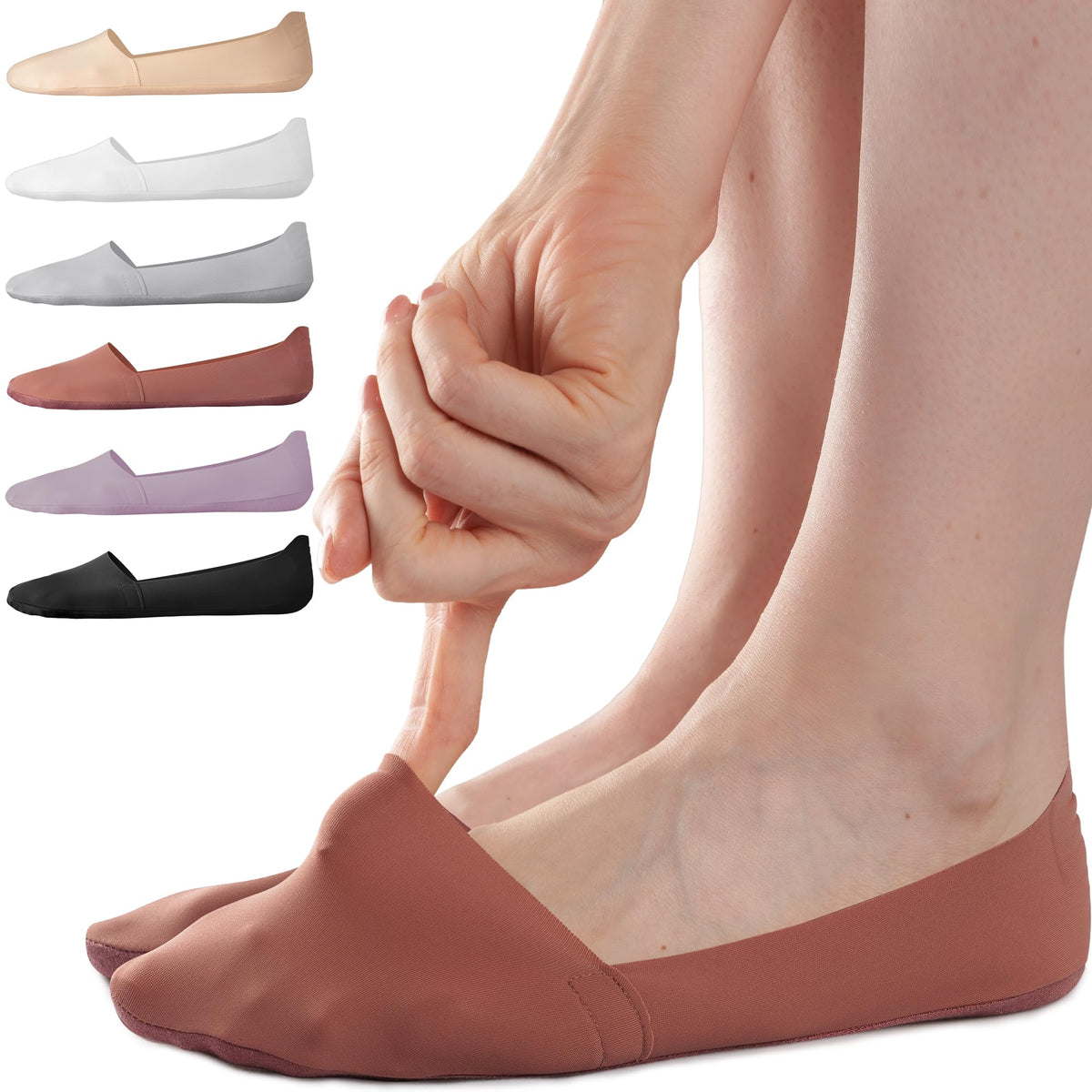 Sofier No Show Socks Womens,6 Pairs Non Slip Low Cut Invisible Liner