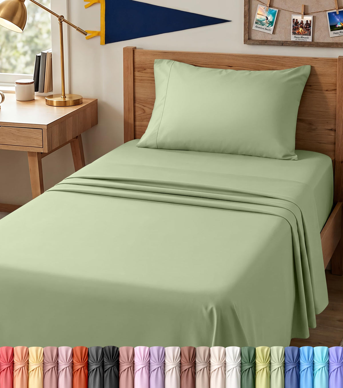 Queen Sheets Set, 4 Pieces 16" Deep Pocket Hotel Luxury Bed Sheets, Grey | Extra Soft Bedsheet Set, Comfy & Breathable Cooling Sheets, Wrinkle & Fade Resistant, Fitted Sheet, Flat Sheet, 2 Pillowcases