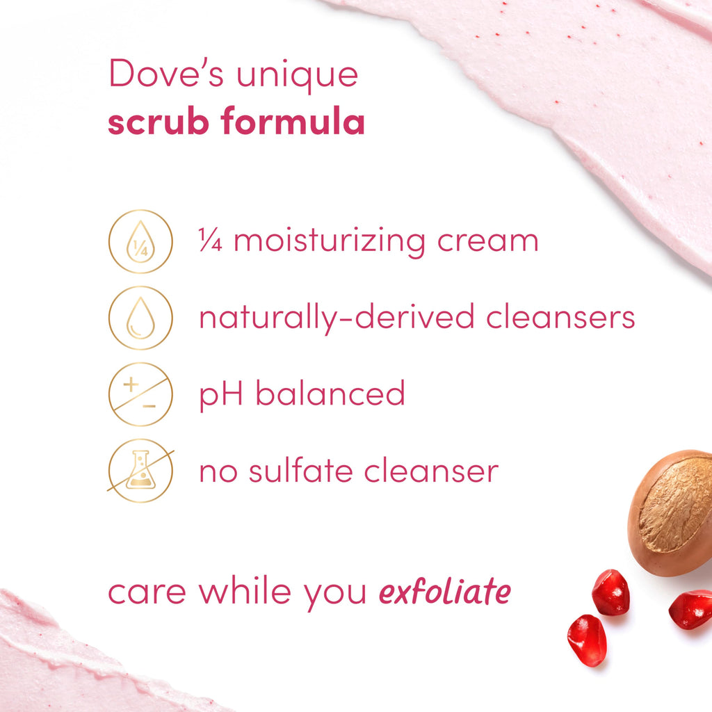 Dove Himalayan Salt & Rose Oil Body Scrub Exfoliates and Deeply 15 oz | For skin that needs polish, Helps reveal smooth skin, With Himalayan salt & Rose Oil