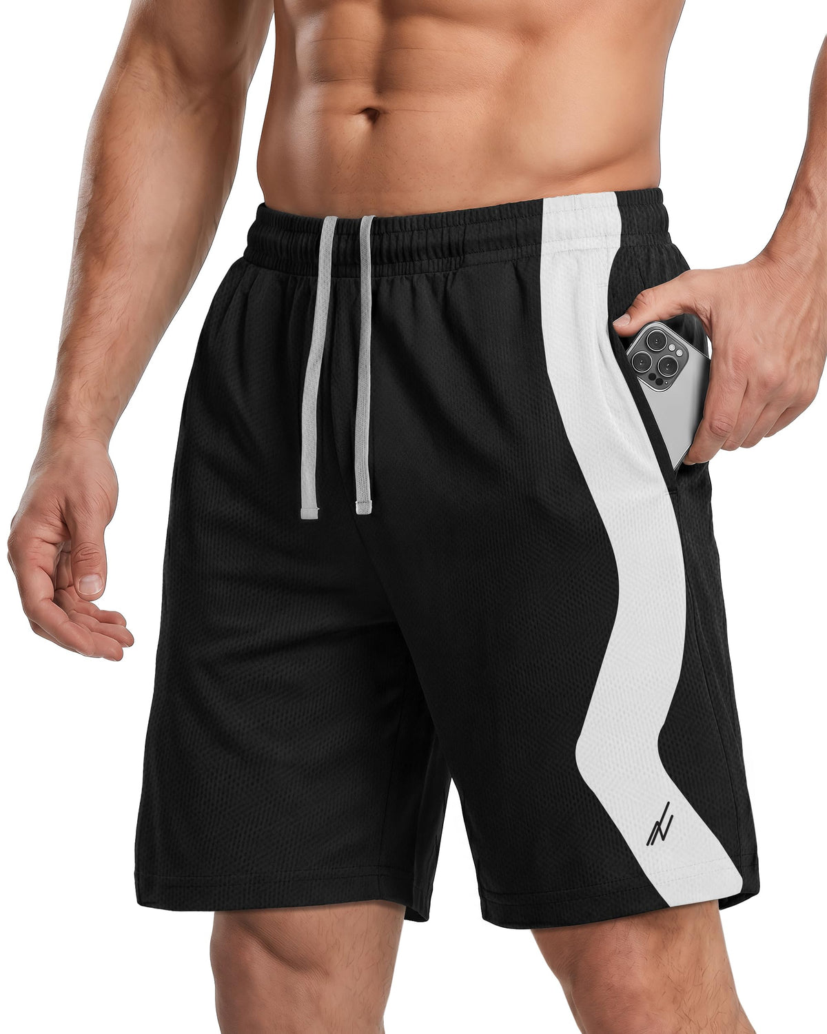 Breathable Mesh Mens Athletic Shorts Loose-Fit Quick Dry Running Gym Shorts | Lightweight Activewear Knit Workout Shorts with Pockets 8 Inch Inseam Elastic Waistband with Drawstring