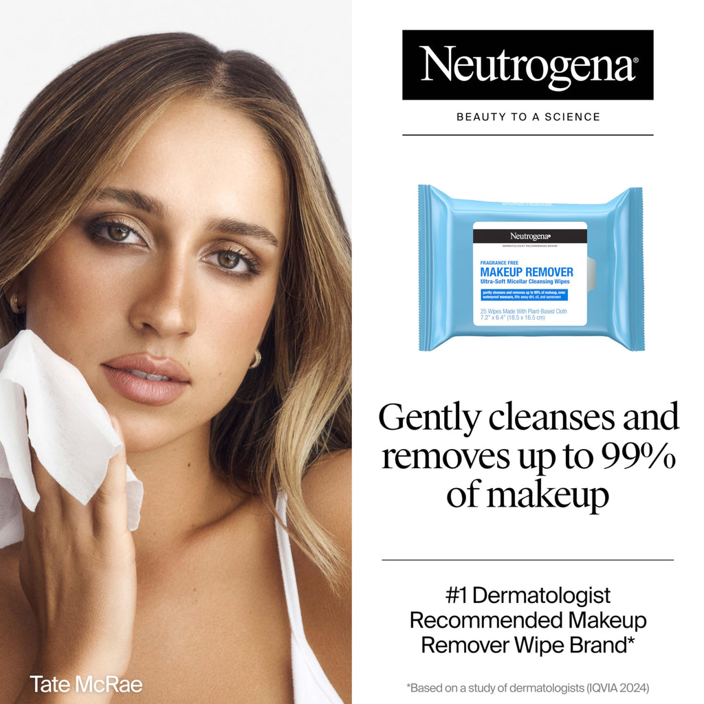Neutrogena Makeup Remover Towelettes, Daily Single Face Towelettes, 20 Ct | Makeup Remover, Makeup Removing Cleansing Wipes, Suitable for Dirt & Oil Removal, Alcohol-Free