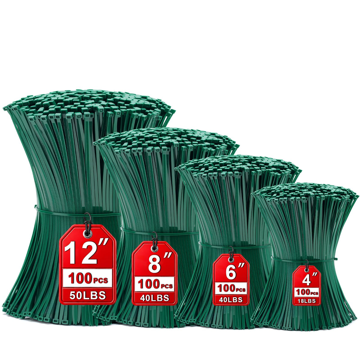 Cable Zip Ties,400 Pack Black Assorted Sizes 12+8+6+4 Inch,Multi-Purpose Self-Locking Nylon Cable Cord Management,Plastic Wire Ties for Home,Office,Garden,Workshop. By HAVE ME TD