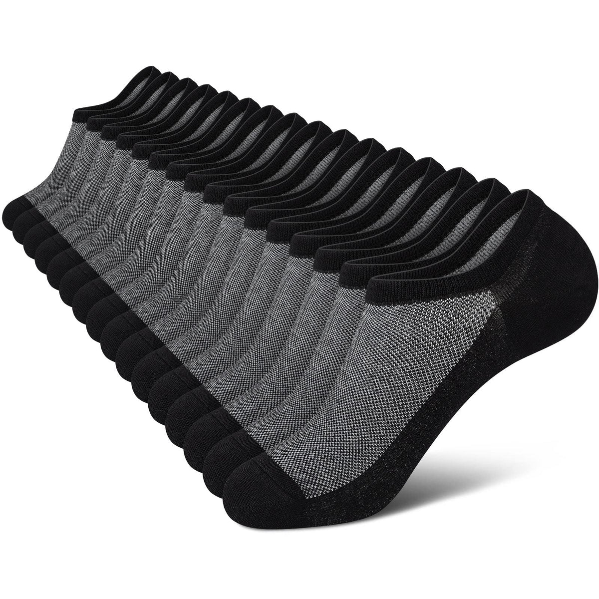 wernies No Show Socks Men, Low Cut Ankle Short Casual Non Slip Socks | Premium Cotton Fabric, Soft Breathable Invisible White Black Gray Socks Men