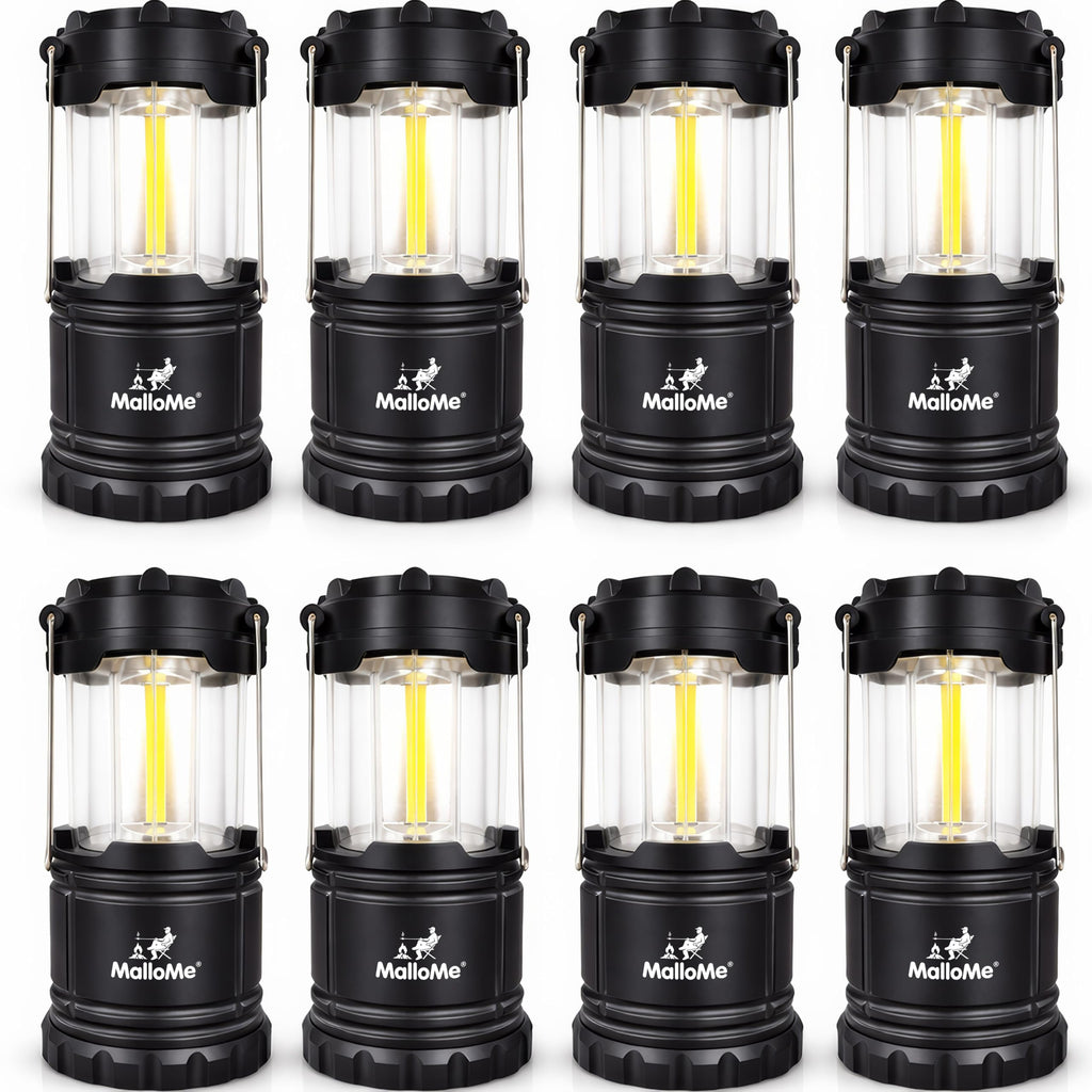 MalloMe Camping Lights LED Lantern Flashlights, Battery Operated Lamp Tent Lanterns for Power Outages, Camping Essentials Outdoor,Home,Emergency Gear, Hurricane Survival (3 AAA batteries not included)