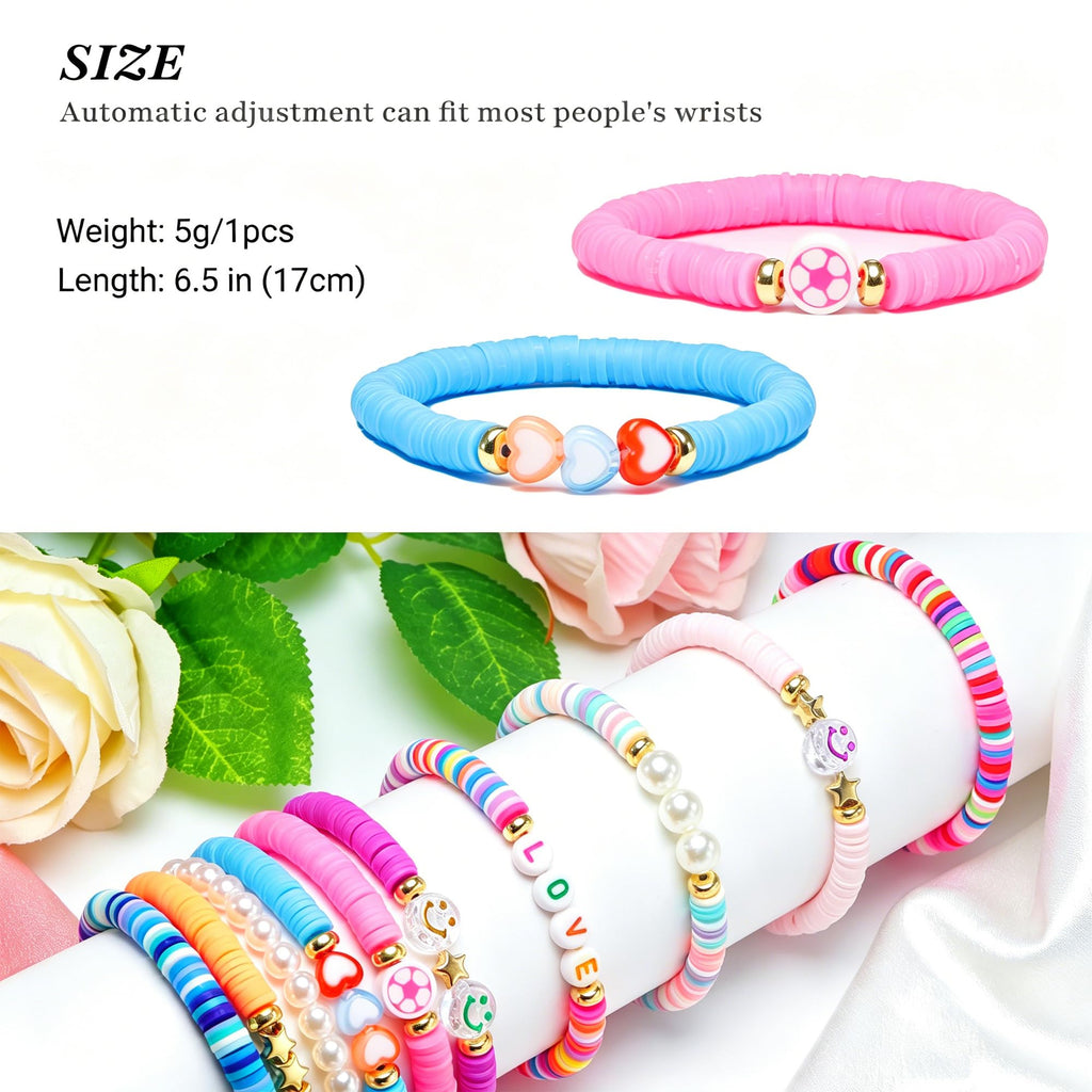 Friendship Bracelets for Girls, 10-Piece Cute Preppy Beaded Bracelet Set for Teen Girls, Matching Bracelets for Friends, Birthday Gifts for Daughter Granddaughter Niece