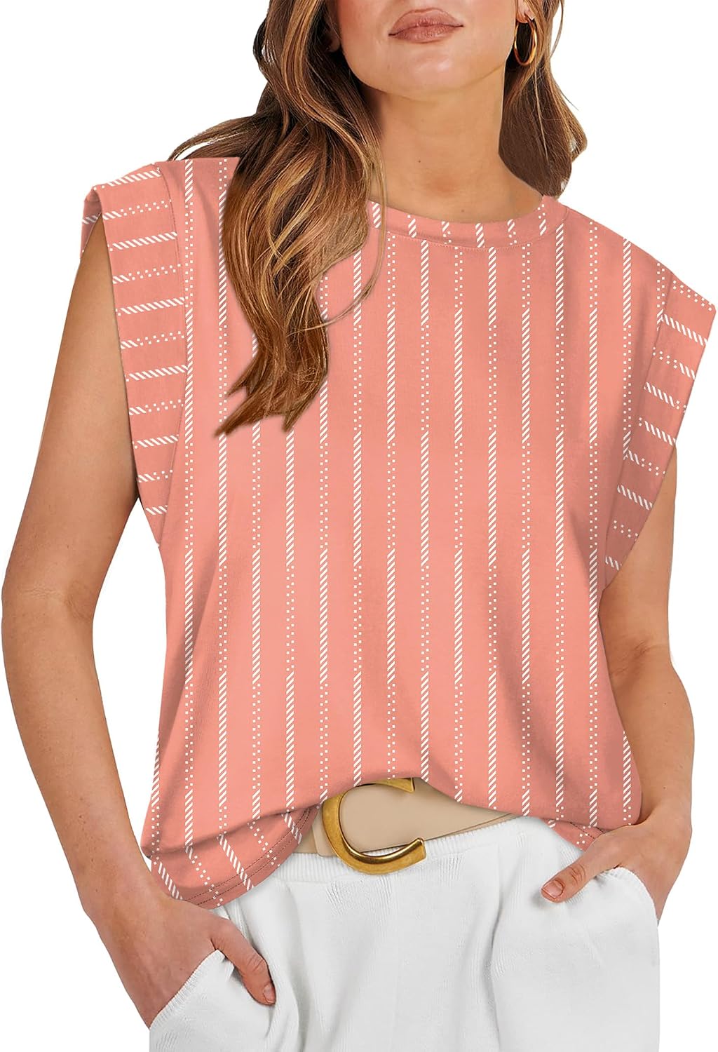WIHOLL Cap Sleeve Tops for Women Summer Top Basic Tee Shirts Business Casual Tank Loose Fit 2026 Fashion
