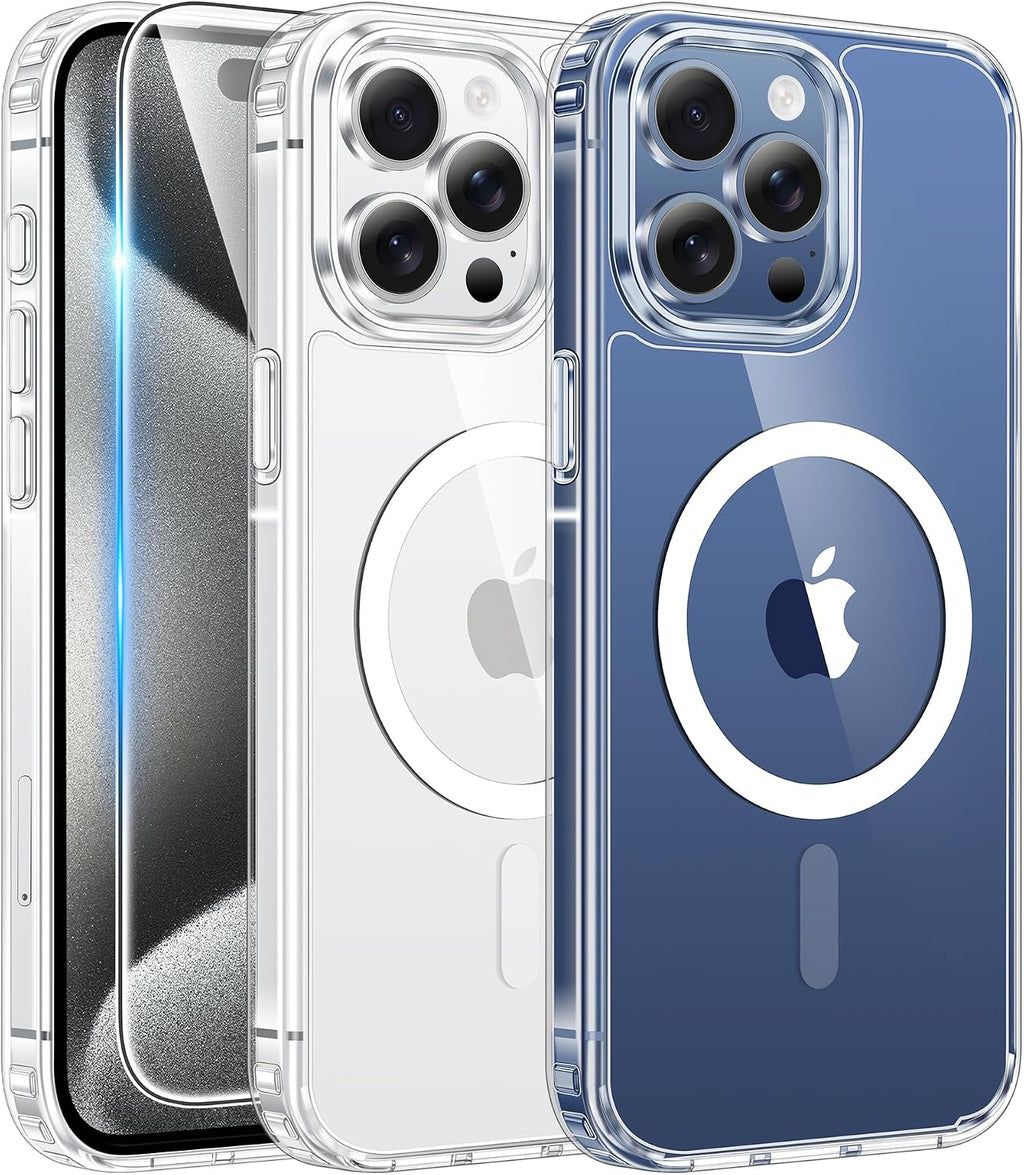 FNTCASE for iPhone 15/14/13 Case Compatible with Magsafe Clear Phonecase