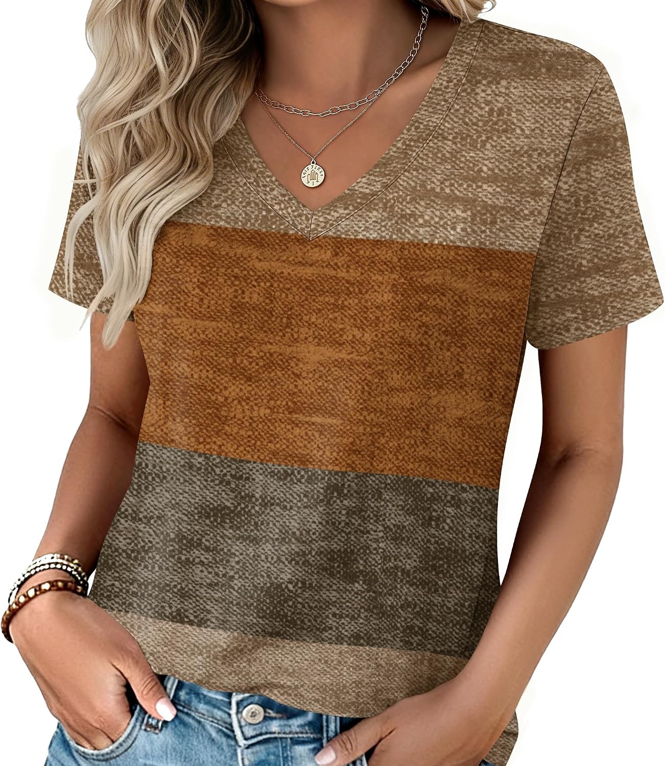 Zeagoo Womens V-Neck Tops Summer Casual Short Sleeve Tshirts S-3XL