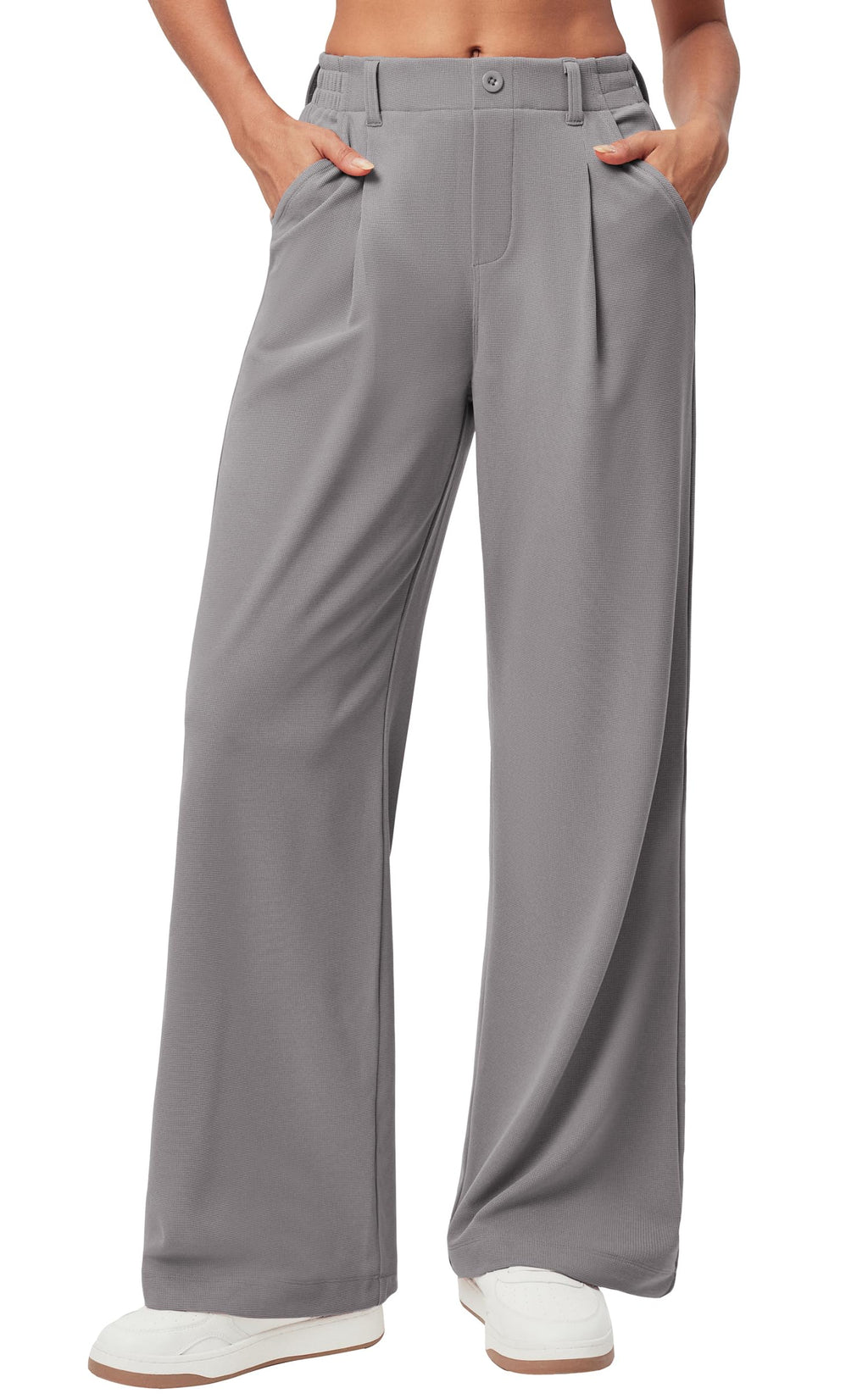 Ewedoos Wide Leg Dress Work Pants for Women Business Casual Office Outfits | Stretchy Pull on Slacks Trousers, Wrinkle-Resistant, 2 Side Pockets, Comfy for All-Day Wear, Business Casual, Travel,Teacher