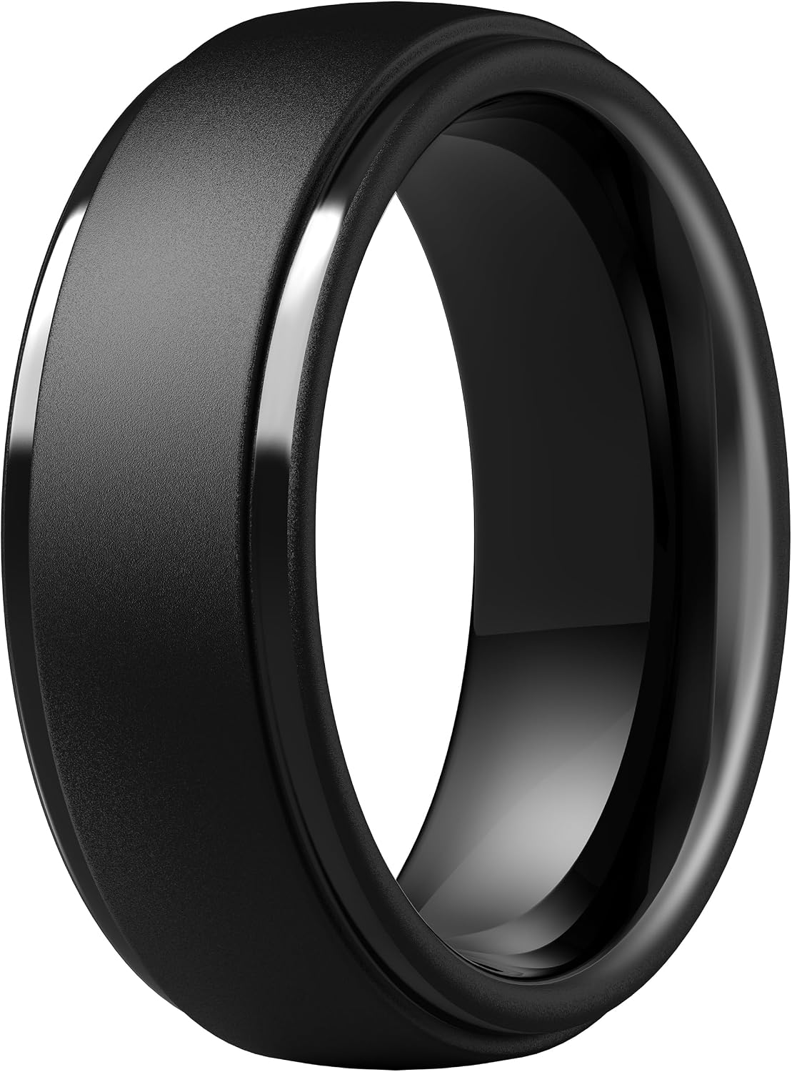 ThunderFit Silicone Rings for Men, Step Edge Rubber Wedding Bands 10mm Wide
