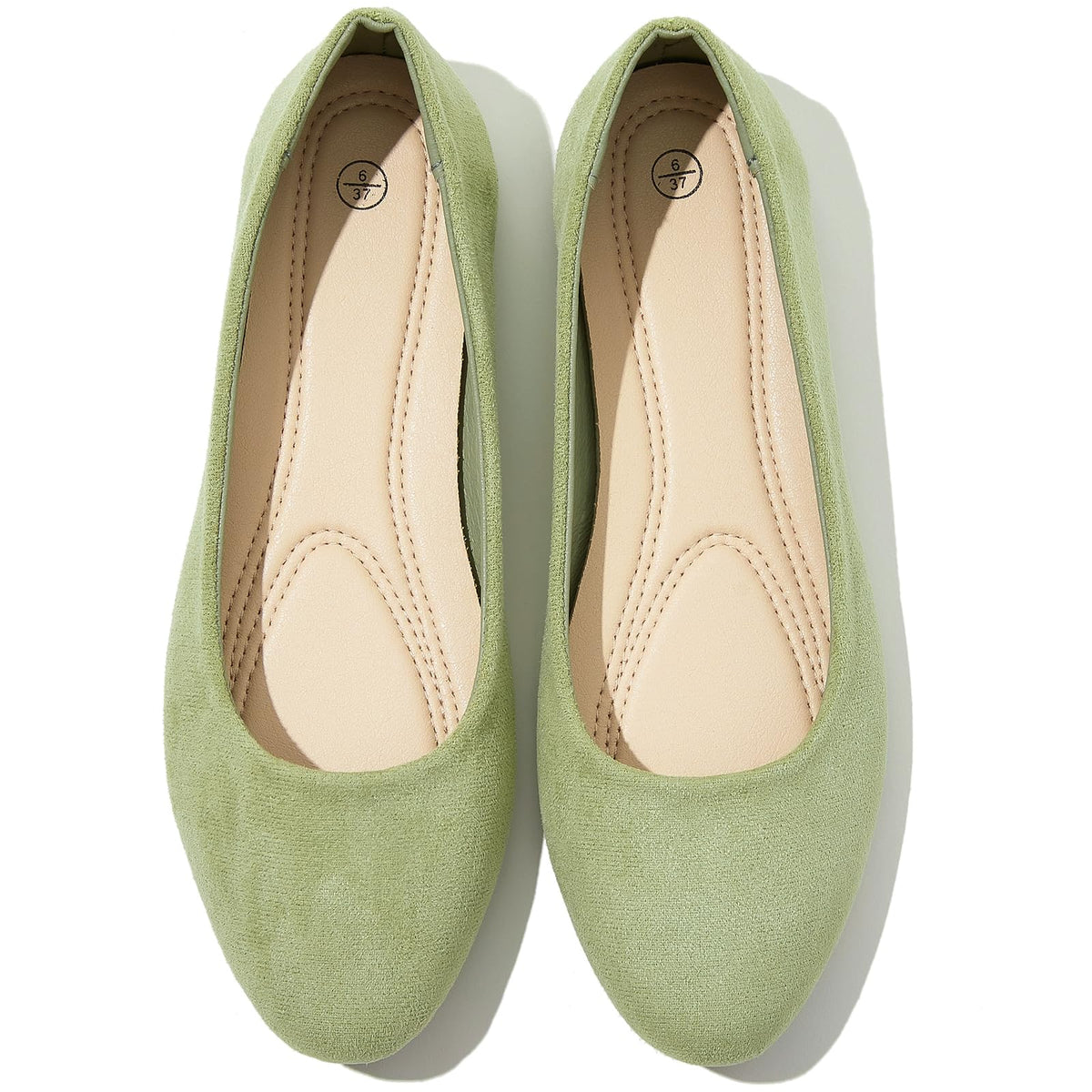 Shupua Flats for Women Round Toe Black Ballet Flats Dressy Work Shoes