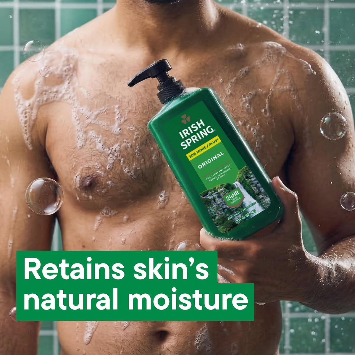 Irish Spring Body Wash for Men, Original Scent, 887 mL | Face and Body Wash, Men’s Body Wash, Paraben-Free, Moisturizing, Retains Skin's Natural Moisture, Grooming