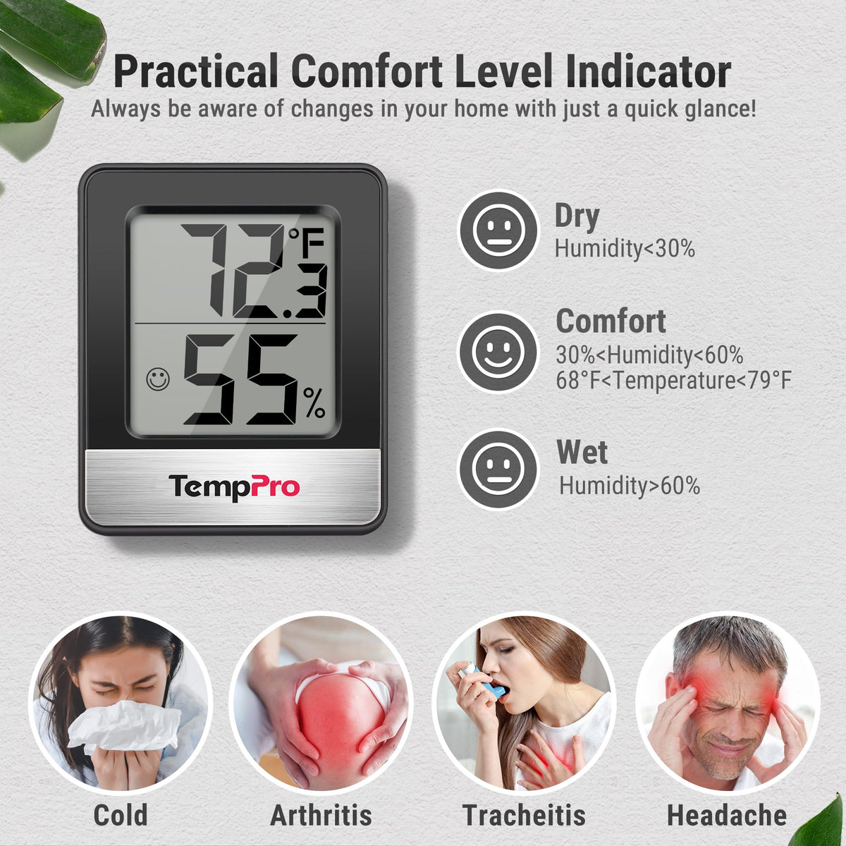 TempPro TempAir Digital Hygrometer Indoor Thermometer