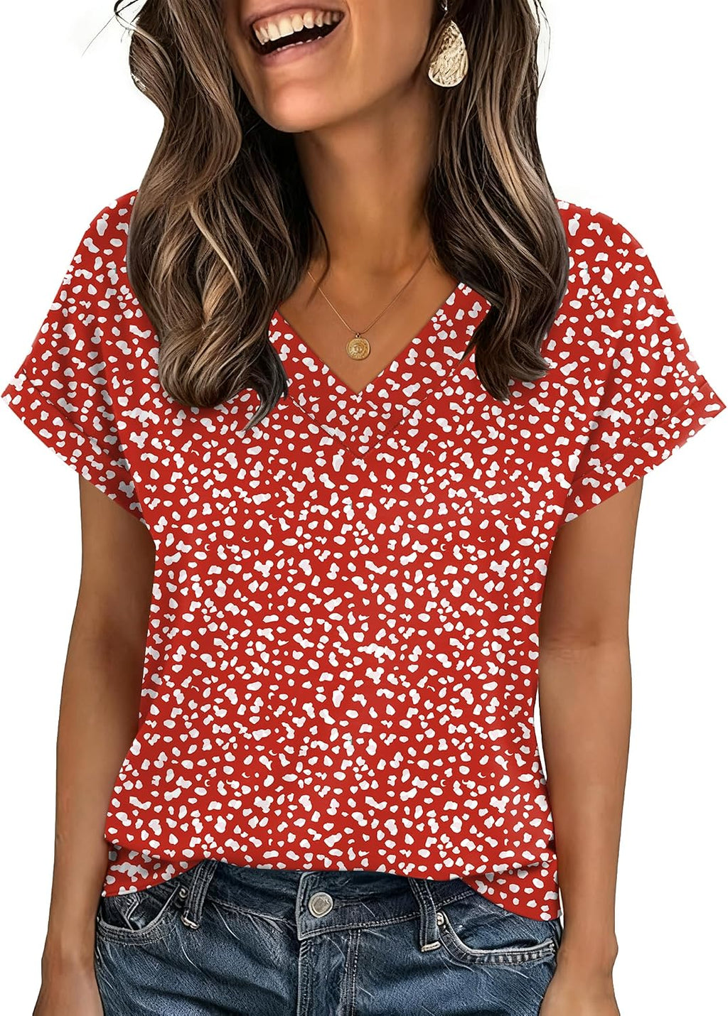 Zeagoo Womens Summer Tops Rolled Short Sleeve Shirts Dressy Casual Blouses