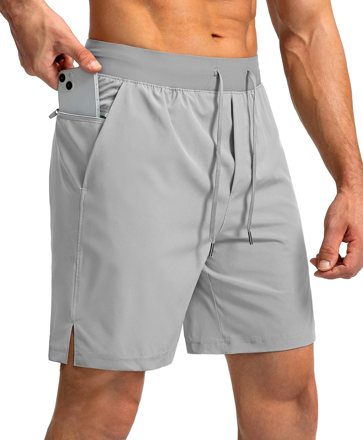 Soothfeel Men's Running Shorts with Zipper Pockets 9"/ 7"/ 5" Quick Dry Eight Basketball Gym Workout Athletic Shorts