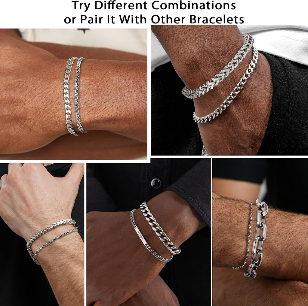 DAYANEY Mens Bracelet Silver and Gold Bracelet for Men Rakhi for Brother