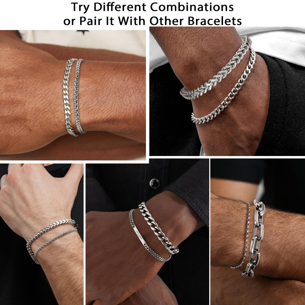 DAYANEY Mens Bracelet Silver and Gold Bracelet for Men Rakhi for Brother