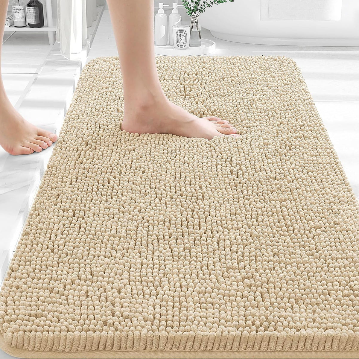 OLANLY Bathroom Rugs 30x20, Extra Soft Absorbent Chenille Bath Rugs