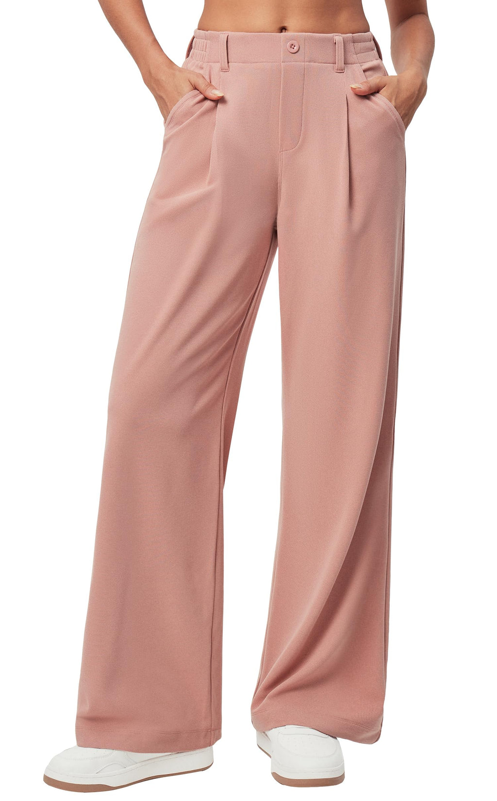 Ewedoos Wide Leg Dress Work Pants for Women Business Casual Office Outfits | Stretchy Pull on Slacks Trousers, Wrinkle-Resistant, 2 Side Pockets, Comfy for All-Day Wear, Business Casual, Travel,Teacher