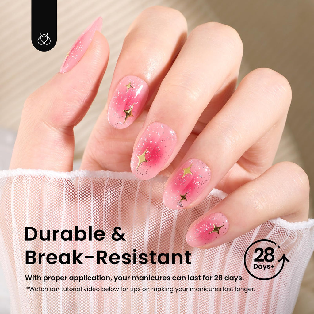 Beetles Soft Gel Nail Tips Short Almond 288pcs in 12 Sizes Etch-X | Pre-Etched Full Cover Acrylic Fake Nails, Salon Quality Nail Supplies, Easy DIY Extension Press On Nails, Gift for Women