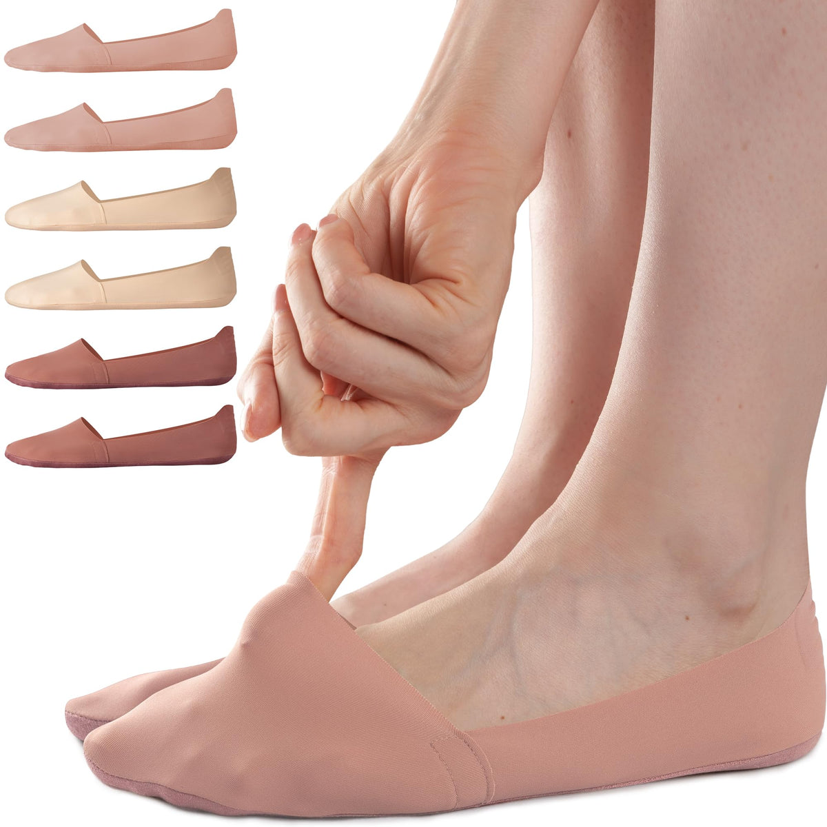 Sofier No Show Socks Womens,6 Pairs Non Slip Low Cut Invisible Liner