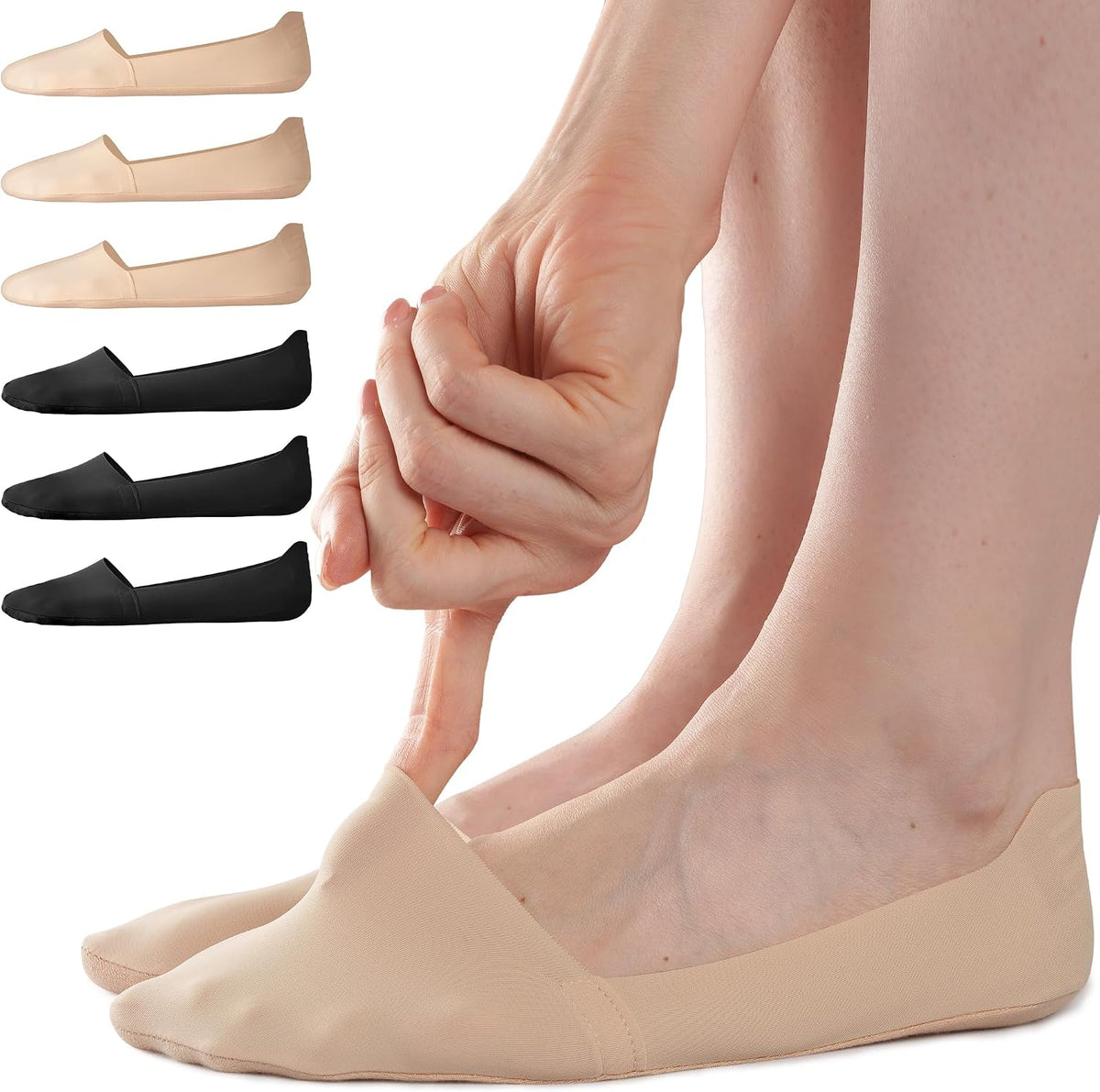 Sofier No Show Socks Womens,6 Pairs Non Slip Low Cut Invisible Liner