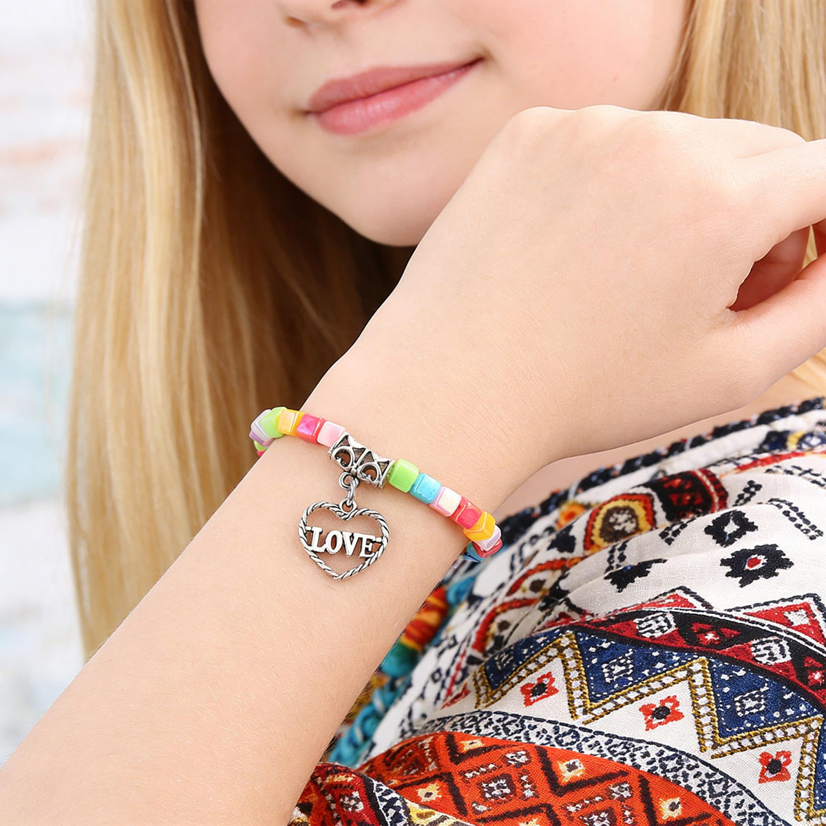 Friendship Bracelets for Girls, 10-Piece Cute Preppy Beaded Bracelet Set for Teen Girls, Matching Bracelets for Friends, Birthday Gifts for Daughter Granddaughter Niece