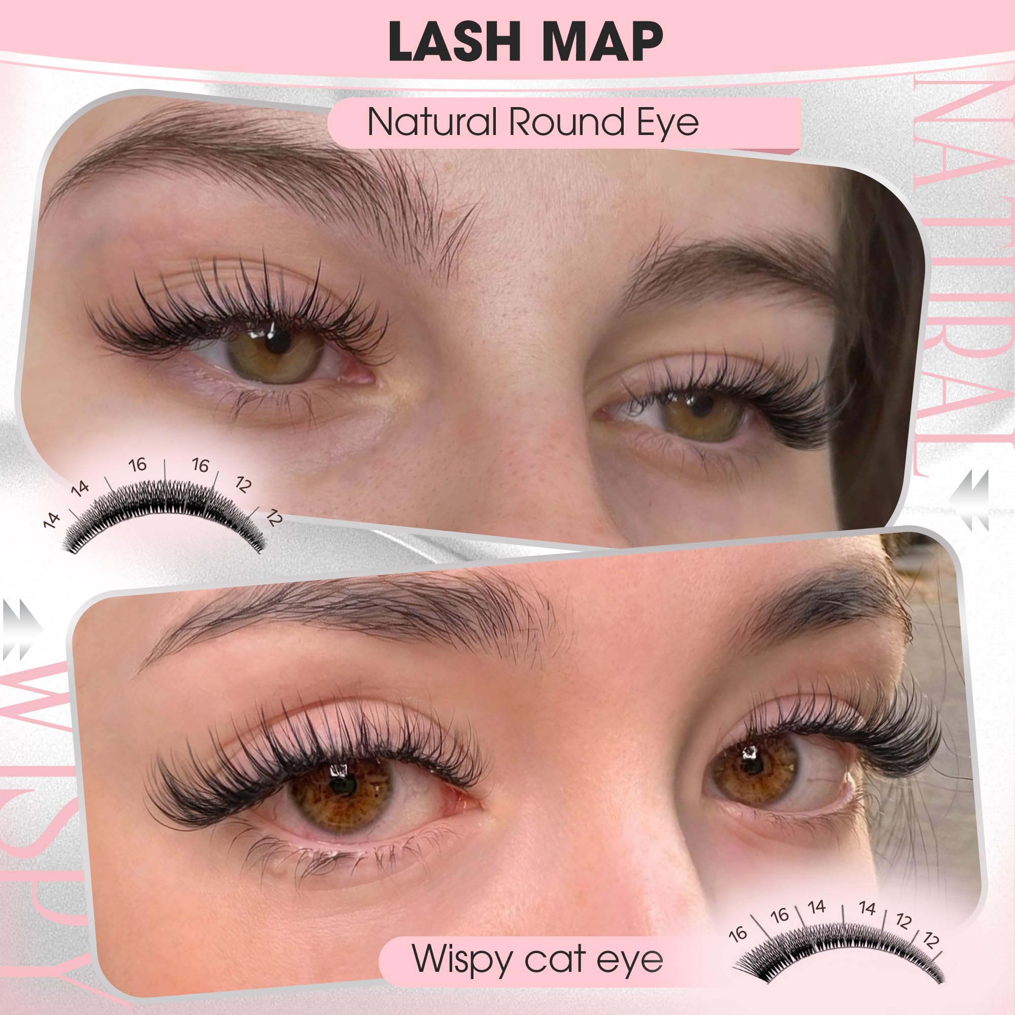 Goddvenus Lash Clusters Kit Wispy Eyelash Clusters Lashes Natural DIY Lash Extension Kit 10-16mm Cluster Eyelash Extensions Kit 300pcs C Curl Individual Lashes Cluster Eyelash (No Tweezers)